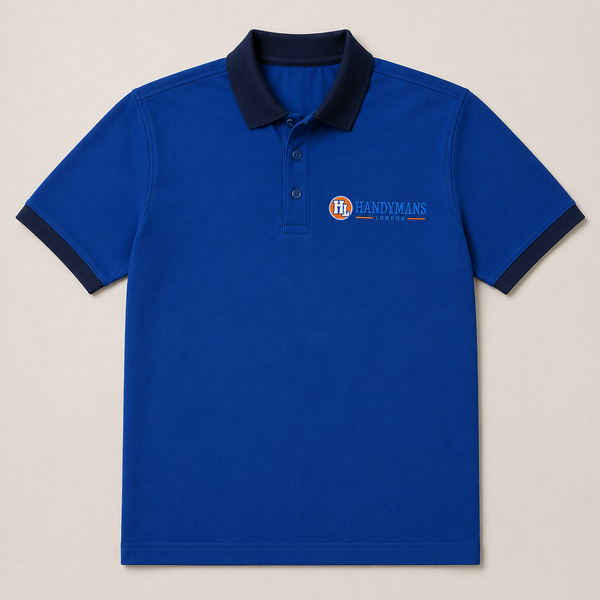 Handymans London Professional Branded Polo Shirt – Royal Blue & Navy Workwear Polo