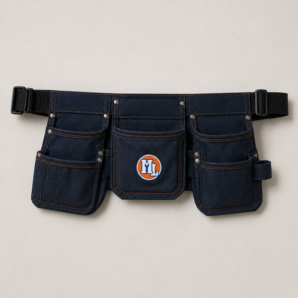 Handymans London Professional Multi-Pocket Tool Belt – Navy Blue & Orange Utility Pouch Belt
